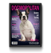 a picture of a dog on the cover of a magazine