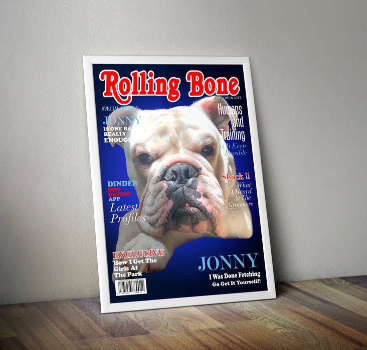 a picture of a bulldog on a magazine cover