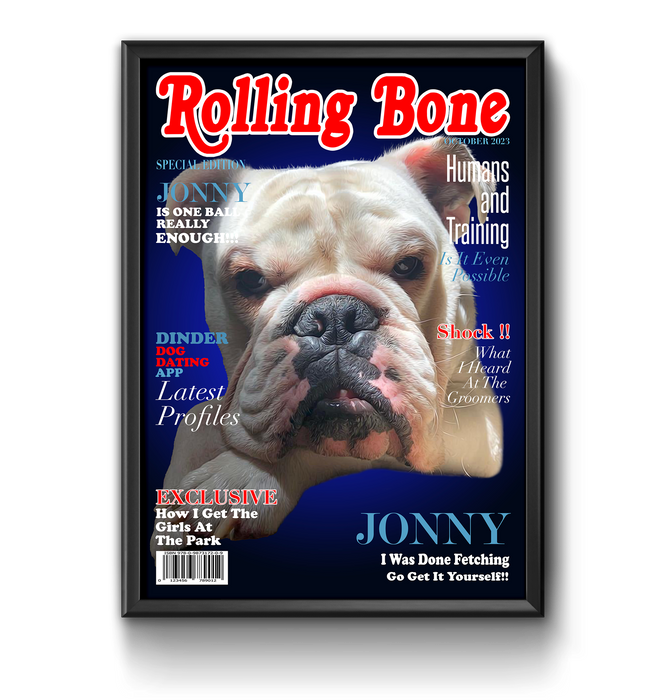 a picture of a bulldog on a magazine cover