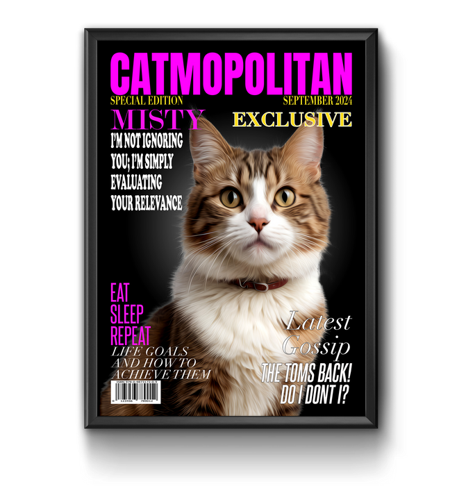 a picture of a cat on a magazine cover