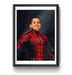 a painting of a young boy in a spiderman suit