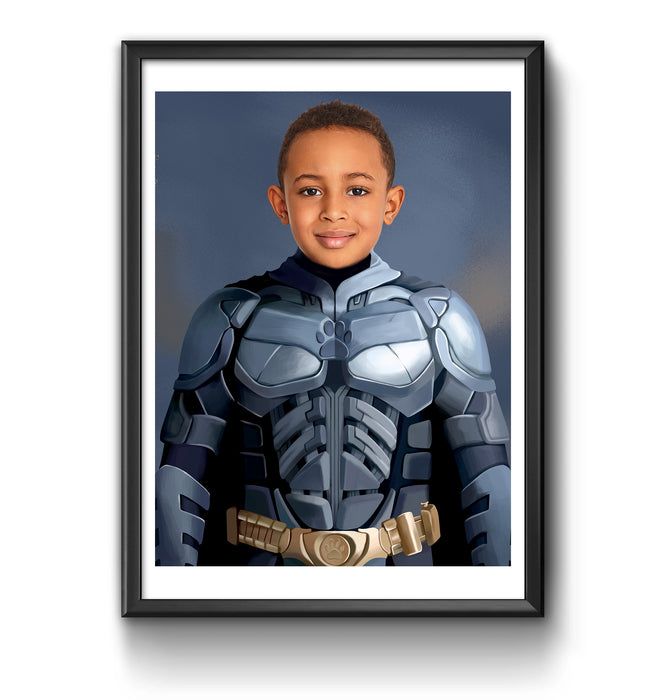 a picture of a young boy dressed as a batman