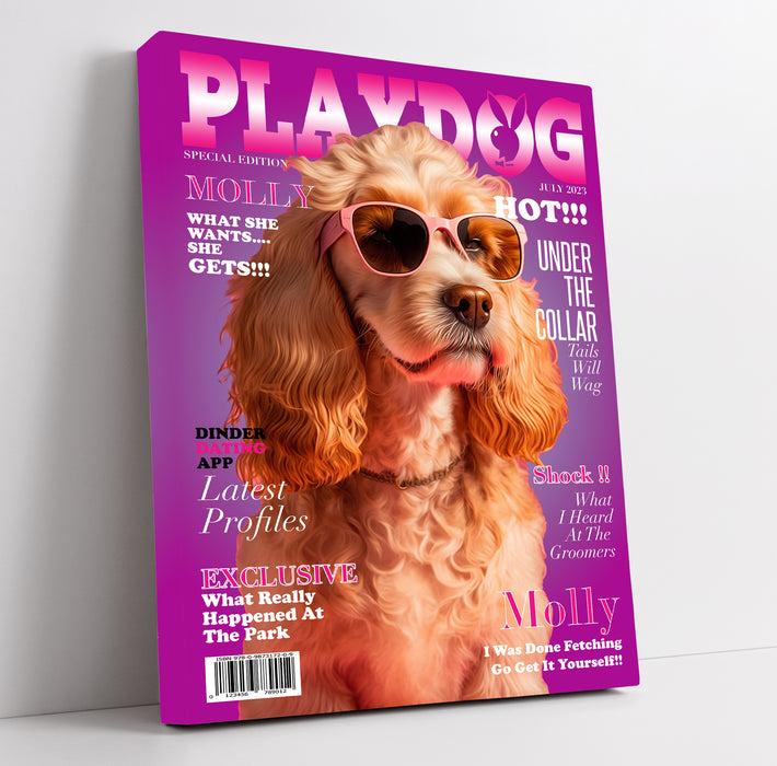 Personalised Pet Portrait Playdog Magazine Cover