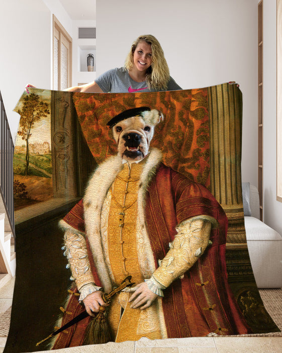 Pet Portrait Fleece Blanket - pet canvas art