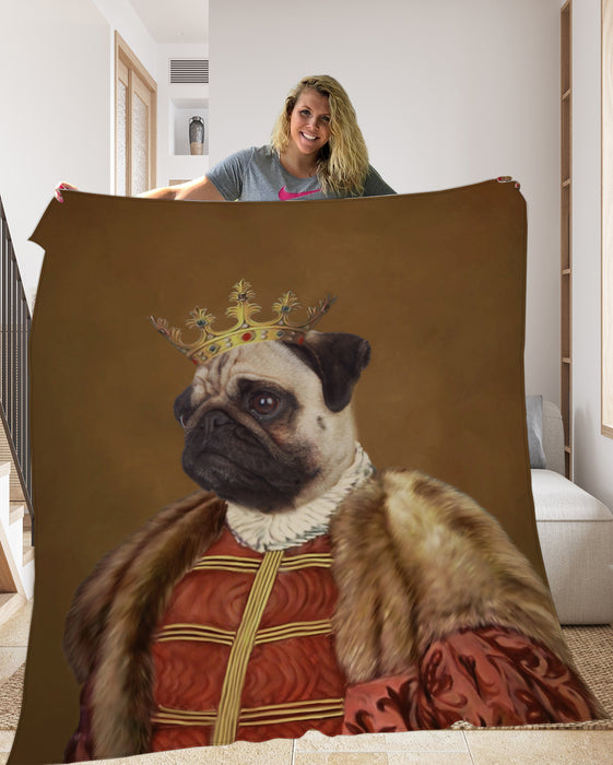 Pet Portrait Fleece Blanket - pet canvas art