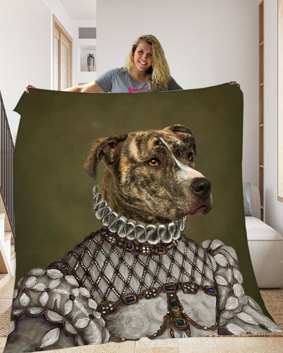 Pet Portrait Fleece Blanket - pet canvas art