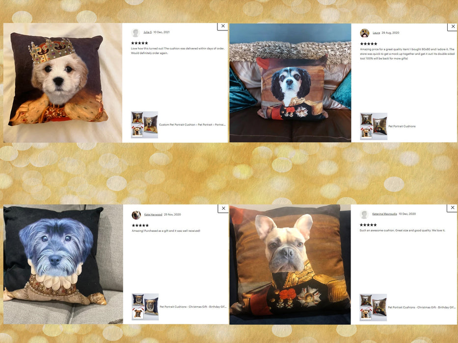 Pet Portrait Cushions - pet canvas art