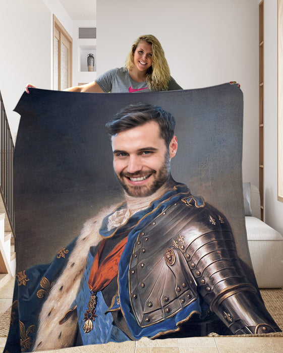 Royal Portrait Photo Fleece Blanket - pet canvas art