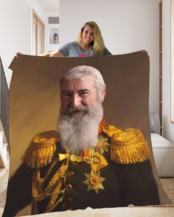 Royal Portrait Photo Fleece Blanket - pet canvas art