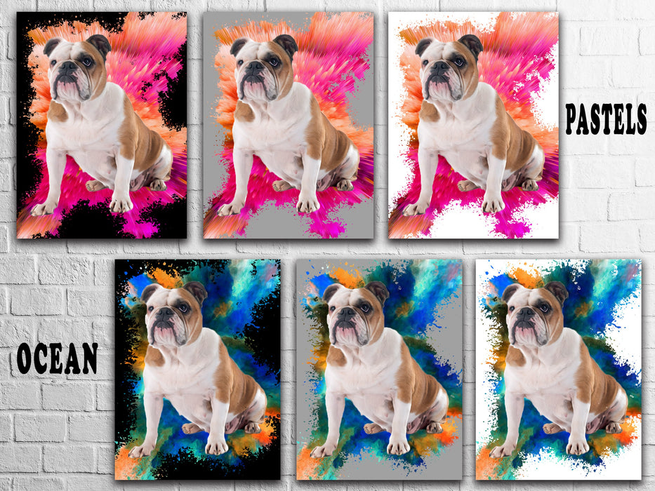 Pet Photo Blanket Colour Splash - pet canvas art