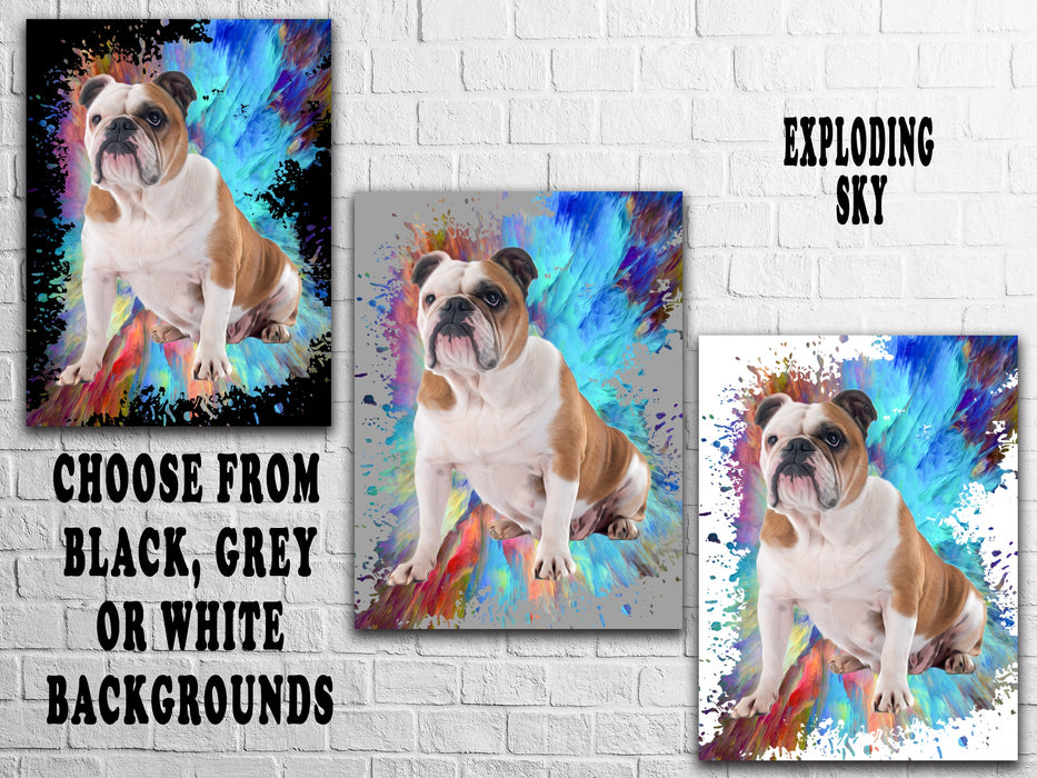 Pet Photo Blanket Colour Splash - pet canvas art