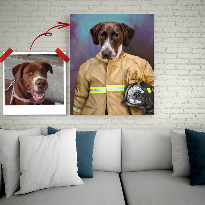Pet Portrait Canvas - The Fireman